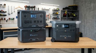 Bluetti AC300 with B300 battery and EcoFlow Delta Pro power stations compared